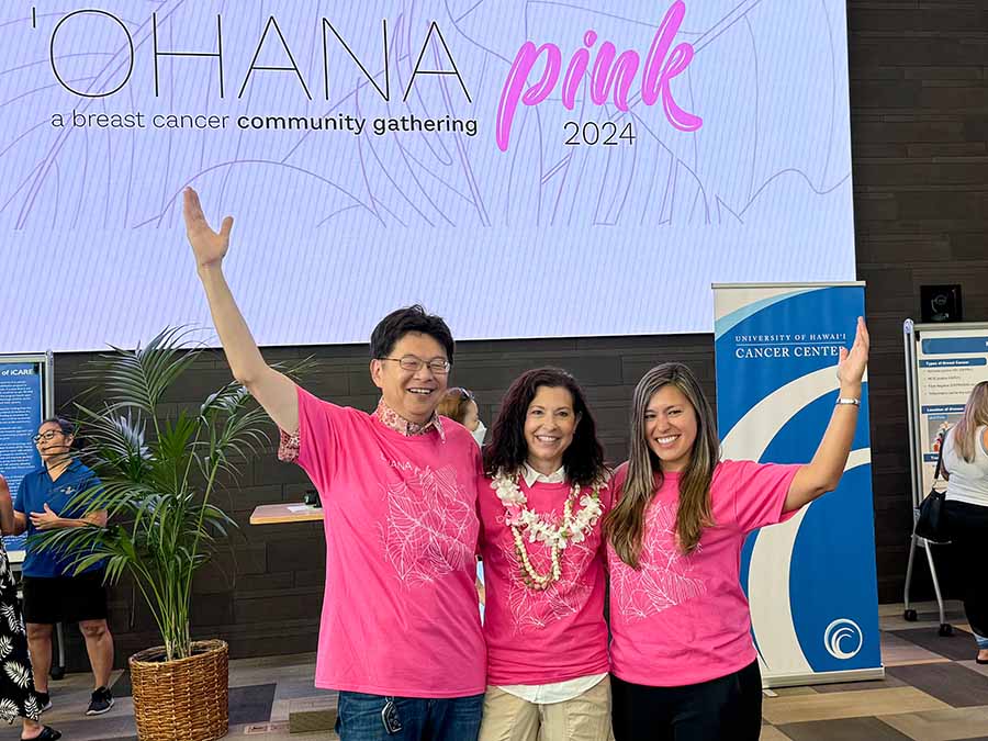 Ueno, Hirano, Fukui at Ohana Pink event at UHCC